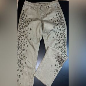 DG2 Diane Gilman Leopard Print Skinny Jeans Size 8 EUC